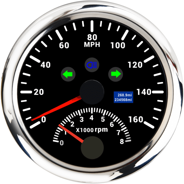 85mm GPS Speedometer 0-160MPH with Tachometer Gauge 0-8000RPM for Car Boat Motorcycle