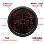 2 Gauge Set 85mm GPS Speedometer 120MPH Tacho&85mm Fuel Oil Temp Volt W/sensor - Image 3