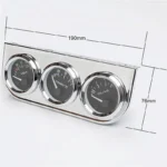 Chrome 2inch 52MM Triple Gauge Kit Volt Meter Water Temp Temperature Gauge Oil Press Pressure Gauge Car Meter