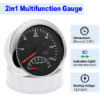5 Gauge Set 85mm Boat Car GPS Speedometer 0-120MPH Tacho with Sensors Waterproof - Image 6