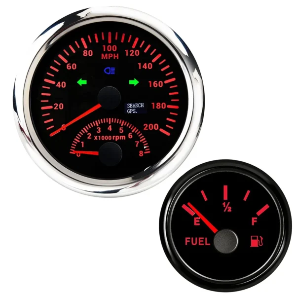 Hot Universal Car Truck  Board Waterproof 52mm Fuel Auto Meter Gauge and 85mm GPS Speedometer