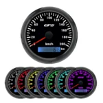 2023 85mm Electrical 200kmh Black Face White LED Speedometer with Odometer GPS Sensor for Automobile