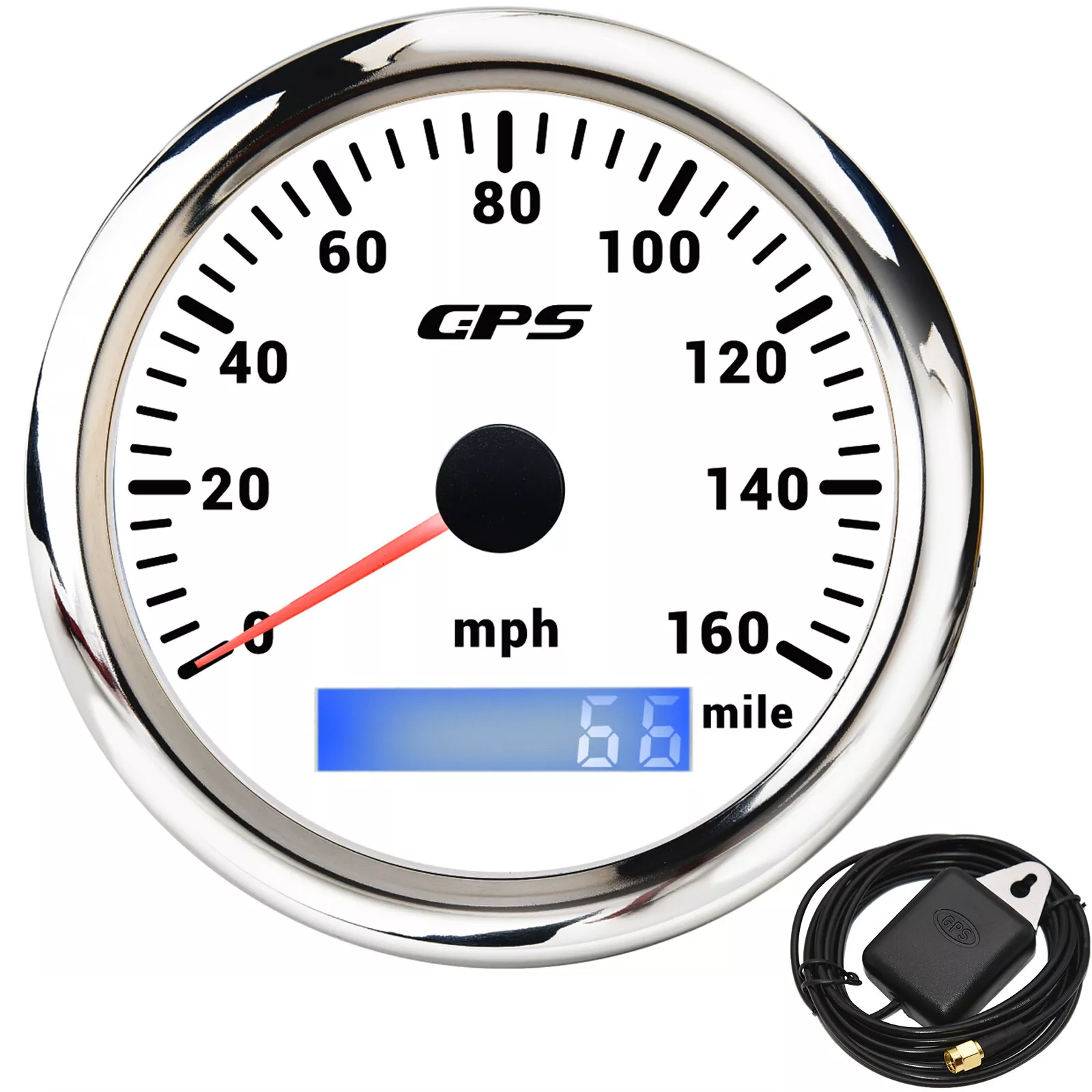 Hd28ed3a9ee0140ea8b2b4336c3e1b3d6y.jpg 85mm Waterproof GPS Speedometer 0-160MPH Gauge 7 Colors LED for Motorcycles Boat - Image 1