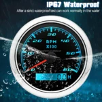 85mm Waterproof Rustproof 7 Backlights RPM 3000 Black Face Waterproof Tachometer with Hour Meter - Image 5