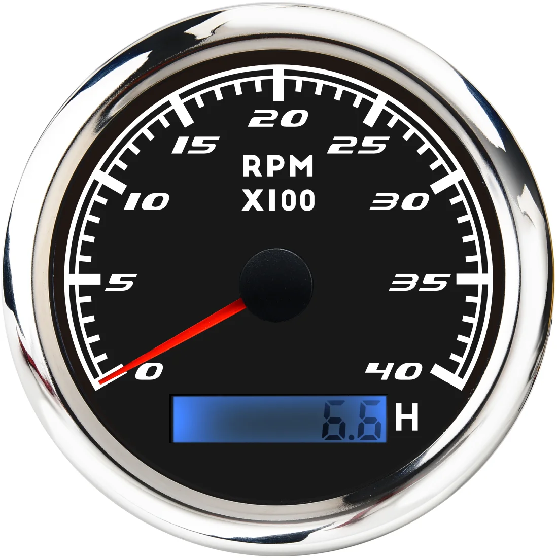 Hd4c8737527e7436abc40c56f37094916c.webp 85mm 316 Stainless Steel Rim with 4000 RPM Electrical Tachometer Gauge - Image 1