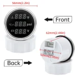 52mm Boat Car 3 in 1 Gauge Digital Water Temp Oil Pressure Voltmeter with Sensor - Image 2