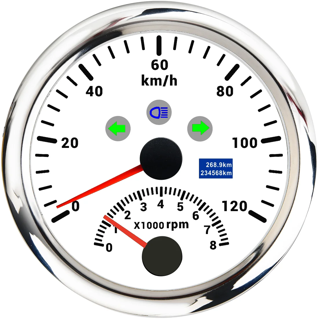 Hd5a8c9a9ecfa43e5860ec3c077665273a.webp Universal 2 in 1 Tachometer GPS Speedometer 125MPH Odometer Adjustable for Boat Car Truck Motorcycle - Image 1