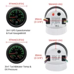 3in1 GPS Speedometer Fuel Gauge Voltmeter 3in1 Tachometer Oil Pressure Gauge Water Temperature 7 Color for Marine Car Auto - Image 2