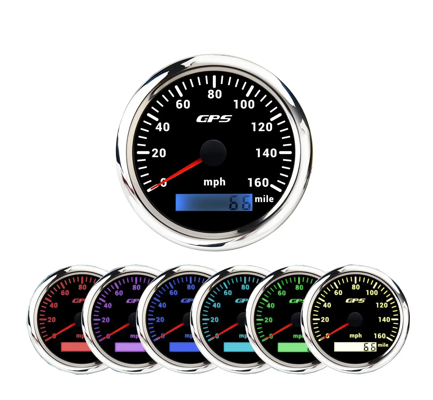 Hdb117569a67746659f87a7355de079ce8.webp 85mm Universal Car Truck Motorcycle Auto Meter GPS Speedometer Speedo Odometer 160mph/h With Backlight 12V 24V - Image 1
