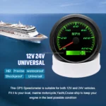 85mm Marine Boat GPS Speedometer Odometer 0-15Knots 0-17MPH 12V/24V - Image 6