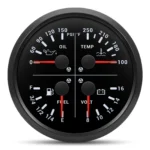 110mm 4 in 1 Gauge Fuel Level Water Temp ?H Oil Pressure PSI Voltmeter for Boat High Quality