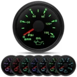 4 Gauge Set 52mm Black Fuel Level Water Temp Oil Pressure Voltmeter for Car Boat - Image 4