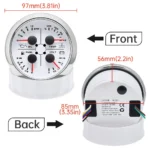 2024 85mm Four in One Hydraulic Oil Level Gauge Voltage Water Temperature Gauge 12v/24v Gauge - Image 4
