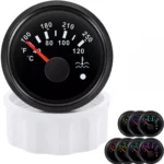 52mm Black Water Temperature Water Temp Gauge 40-120C/100-250F for Boat Car ATV Waterproof