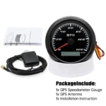 85mm Marine Boat GPS Speedometer Odometer 0-15Knots 0-17MPH 12V/24V - Image 3