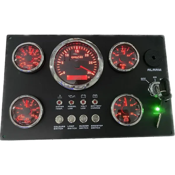Generator Boat Engine Gauges Instruments Panels Control Box Dashboard 300*190mm With Cover Box