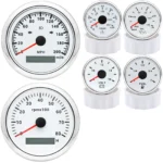 85mm GPS Speedometer 200MPH Tachometer 8000RPM&52MM Fuel/Oil/Temp/Volt Gauge Set