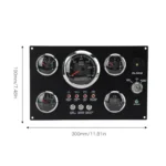12V/24V Generator Marine Car Multi-Function Diesel Engine Instrument Gauge Panel with 5 Black Gauges Marine Supplies - Image 3