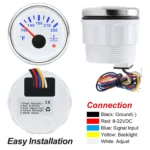 2 52mm White Water Temp Gauge 100-250?H for Boat Car ATV - Image 4
