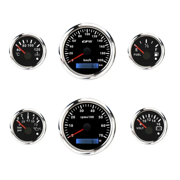 Customized Speedometer Tachometer Fuel Level Oil Pressure Water Temp Volt Gauge Instrument Cluster