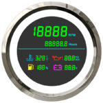 85mm Digital Tachometer 0-19999RPM Hours Water Temp Oil Pressure Fuel Level Volt for Car Boat ATV Motorcycle 12V/24V - Image 4
