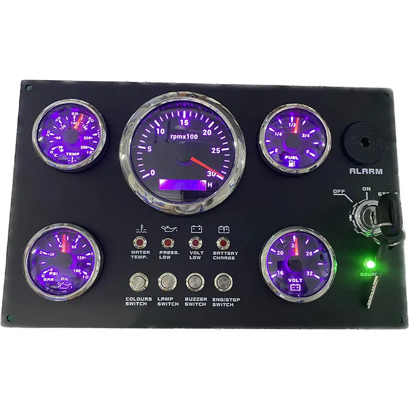 He9d85414038942a4a12f3104e38c0884J.webp 300*190mm 8-32V 4K RPM Marine Gauge Panel Boat Instrument Panel Boat Dashboards - Image 1