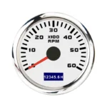 Black 85mm 6K RPM 12v Rev Counter Gauge Pulse Engine Marine Tachometer RPM Meter - Image 6