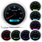 7 Gauge Set with Sensor 85mm GPS Speedometer 120MPH & Tachometer 6000RPM Fuel Level Oil Pressure Water Temp Trim Volt - Image 2