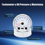 GPS Speedometer Fuel Gauge Voltmeter Tachometer Oil Pressure Gauge Water Temperature 85mm Boat Gauge Set for Marine Car White - Image 4