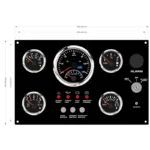 Gauge Panel Gauge Panel Set for Marine Vessels Yacht Boat 12V/24V Dashboard Cluster Engine Control