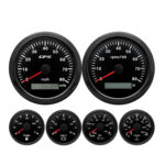 6 Gauge Set 85mm GPS Speedometer 80MPH Tacho 52mm Fuel Temp Oil Pressure Volt