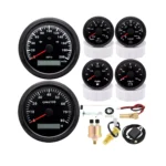 6 Gauge Set 85mm GPS Speedometer 200MPH Tacho&52mm Fuel/Oil/Temp/Volt W/Sensor