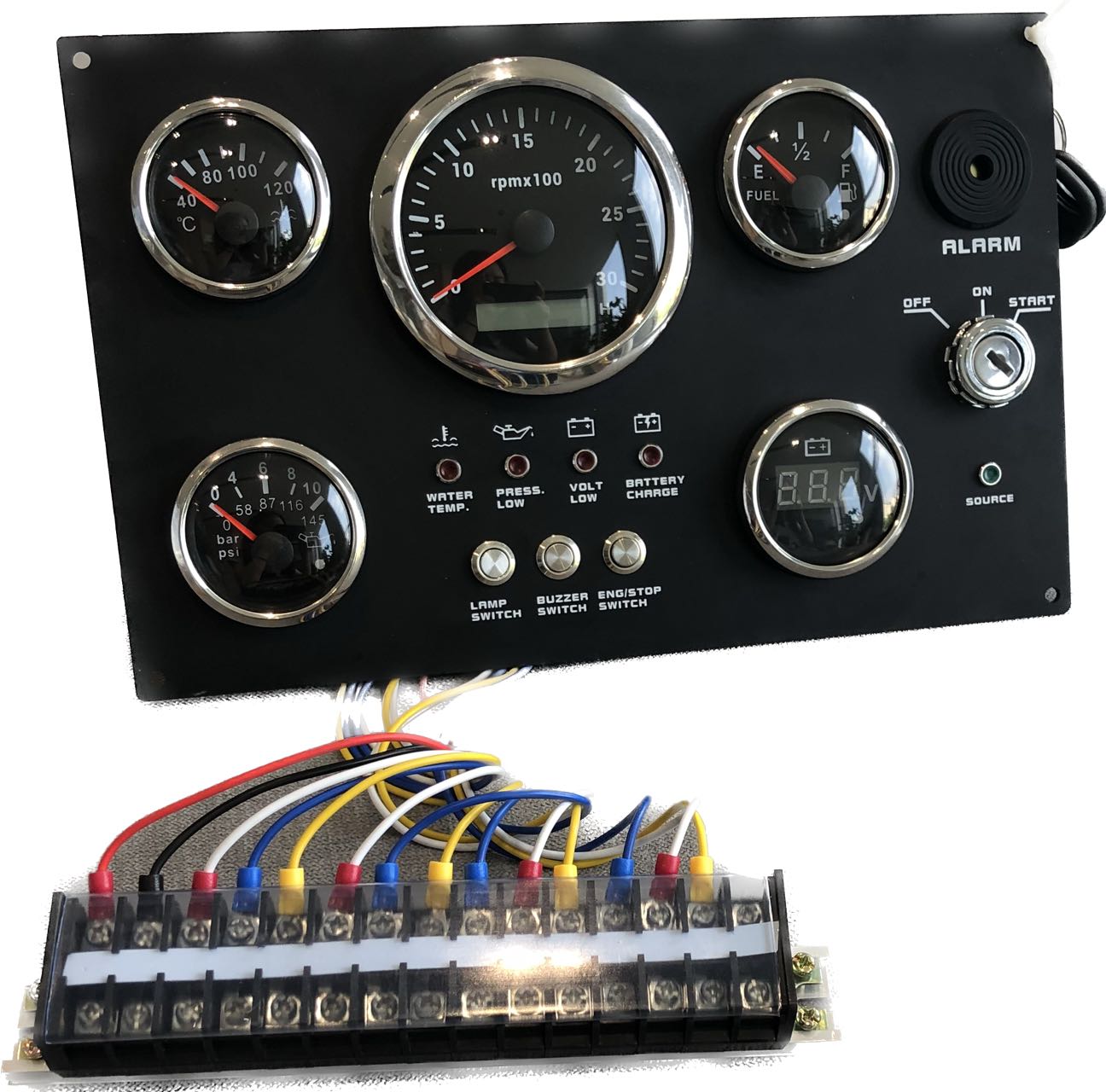 Hee702e37306a4295980d0a67a9d37b12Y.jpeg Multi-function Gauge Panel Engine Control Panel for 6 Diesel Complete With Sensors - Image 1