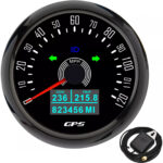 85MM Black GPS Speedometer 120MPH Gauge with Turning Light for Motorcycles Boat - Image 2