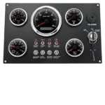 85mm Engine Instrument Gauge Meter Panel 5 Gauges Panel Set Black Faceplate