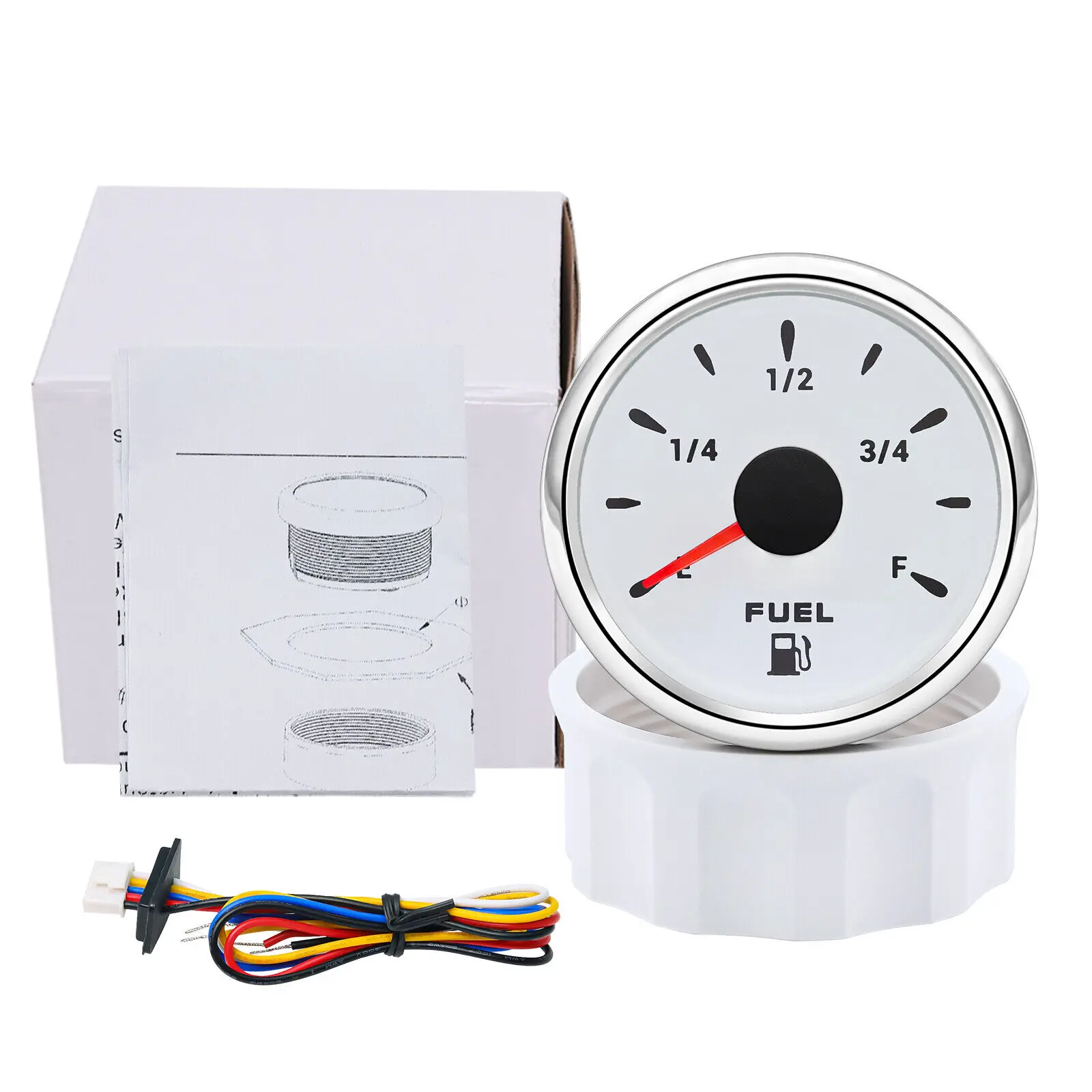 Hef0af06490c64feaadbf043e57d8842cy.webp Universal Gasoline Diesel 52mm Fuel Oil Level Gauge With Stainless Cover 9-32V - Image 1