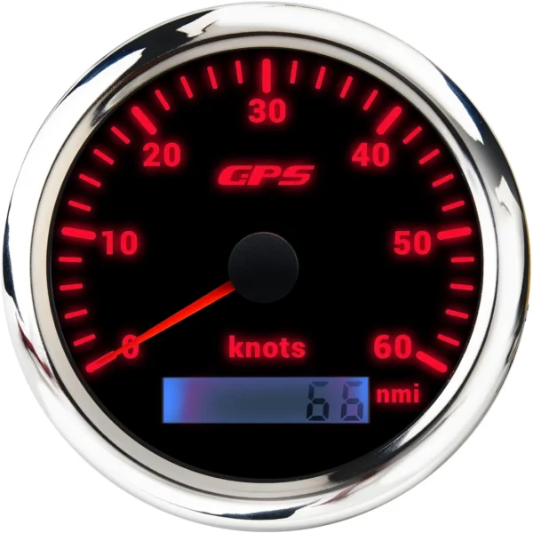60knots Car Motorcycle GPS Speed Odometer Road Code Meter Electric Vehicle Mileage Adjustable with Alarm Red Light