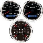 3 Gauge Set 85mm GPS Speedometer 0-160MPH Waterproof for Marine Boat Car Truck