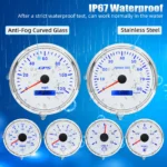 6 Gauge Set 110mm GPS Speedometer 120MPH Tacho 8000RPM & 52mm Fuel/Temp/Oil/Volt - Image 3