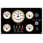 Marine Engine Instrument Gauge Panel Truck 5 Gauge Dash Cluster Panel Set White.Black. Compatible All Vessels - Image 3