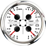 Black Face Fuel Level Gauge Voltmeter Water Temperature Gauge Oil Pressure Gauge Red LED - Image 4