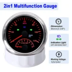 52MM 3 in 1 Voltmeter Oil Temp Gauge Oil Pressure Gauge Kit Triple Gauge Kit and 85mm GPS Speedometer With Tachometer - Image 4