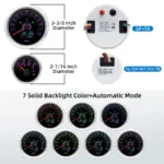 7 Gauge Set 7 Colors LED 85mm GPS Speedometer 0-120MPH Gauge for Car Marine Boat - Image 5