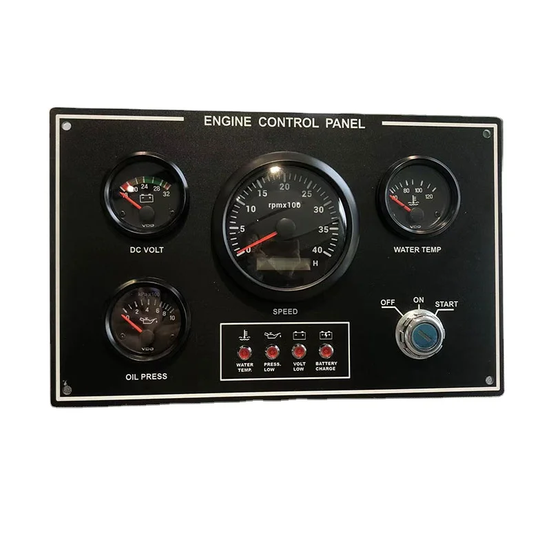 Hf8b4b2d220264dffae6053a1af851f19N.webp Complete Electrical 24V Gauge Panel Set with Sender Sensor Stainless Steel - Image 1