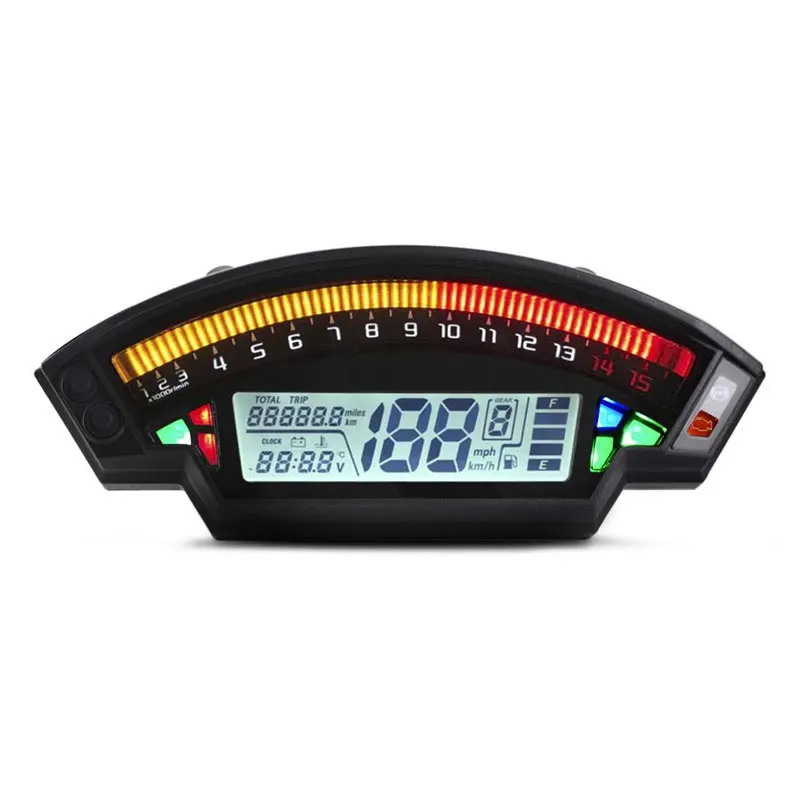 Hf8e5c45f2009439191882c0e2704e238v.webp Multifunction Moto 12V Speedometer Lcd Digital Tachometer Odometer Water Temperature Fuel Gauge Motorcycle Meter - Image 1
