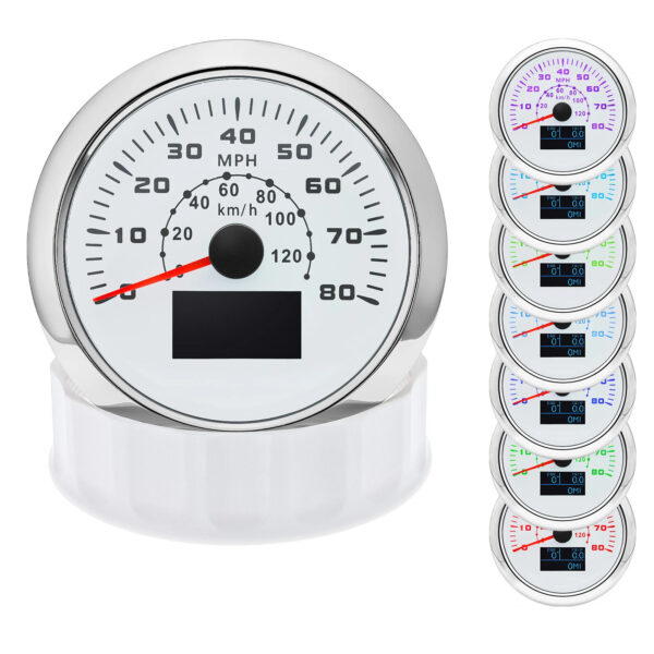 85MM GPS Speedometer 0-80MPH&120km/h Gauge for Boat Car Truck Waterproof