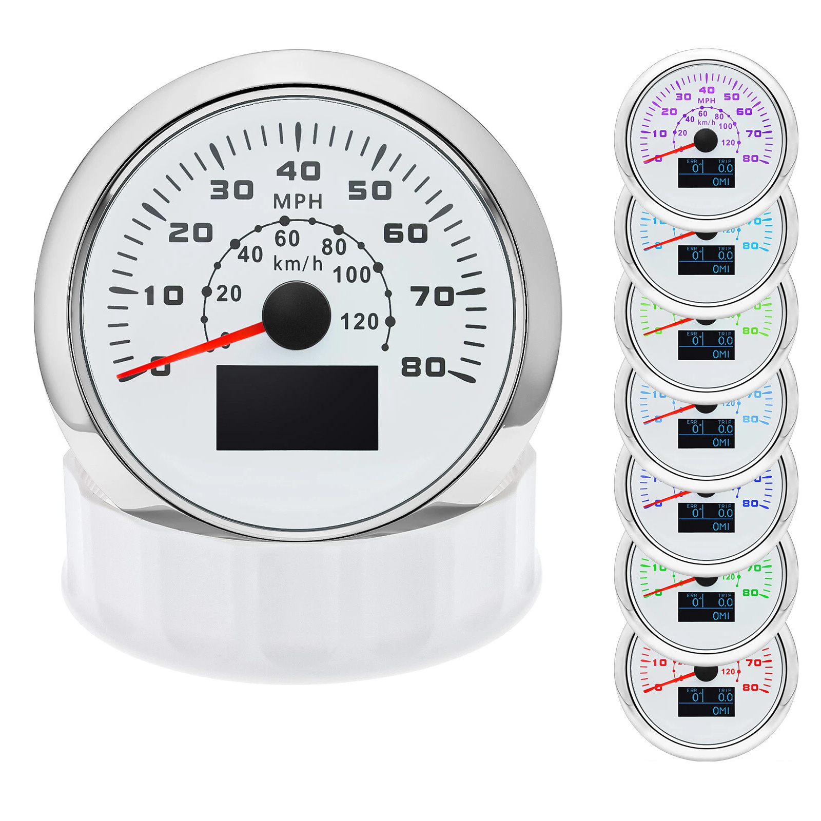 Hf9c6783bf4394b82932eee914eb34bebH.jpg 85MM GPS Speedometer 0-80MPH&120km/h Gauge for Boat Car Truck Waterproof - Image 1