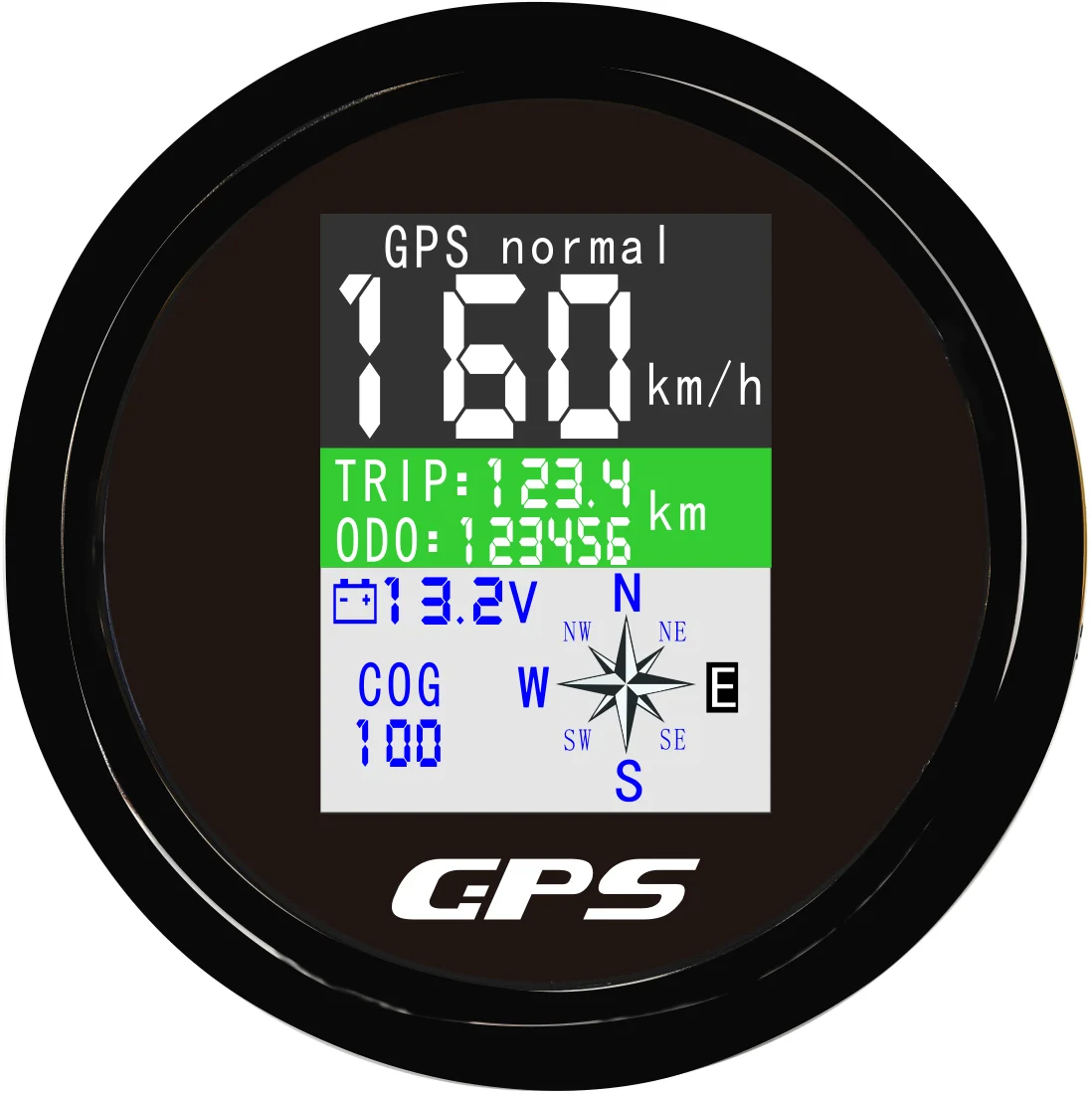 Hfa6abf6ea2cc42298bbf7484a45f9c14n.webp 12V Round LED Light Odometer Speedometer Gauge Miles With GPS - Image 1