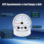 GPS Speedometer Fuel Gauge Voltmeter Tachometer Oil Pressure Gauge Water Temperature 85mm Boat Gauge Set for Marine Car White - Image 3