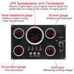 5 Gauge Set With Instrument Panel 12V Fuel Level Water Temperature Oil Pressure - Image 5